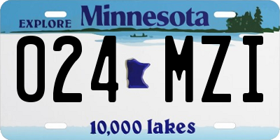 MN license plate 024MZI