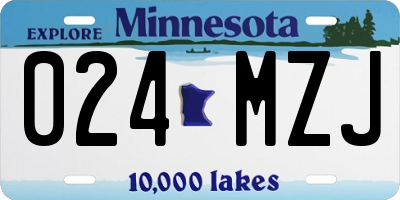 MN license plate 024MZJ