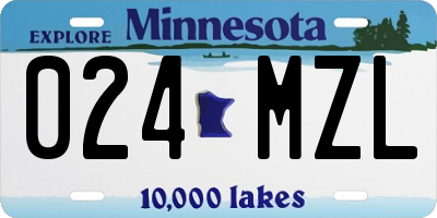 MN license plate 024MZL