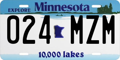 MN license plate 024MZM