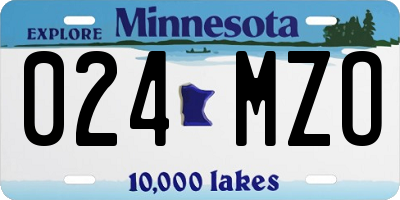 MN license plate 024MZO