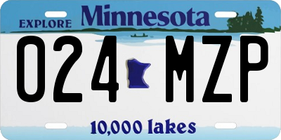 MN license plate 024MZP