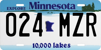 MN license plate 024MZR