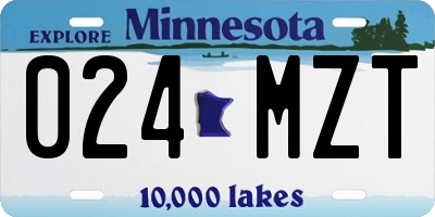 MN license plate 024MZT