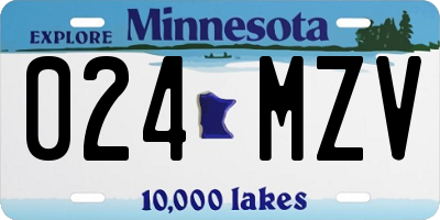 MN license plate 024MZV