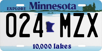 MN license plate 024MZX