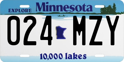 MN license plate 024MZY