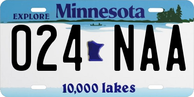 MN license plate 024NAA