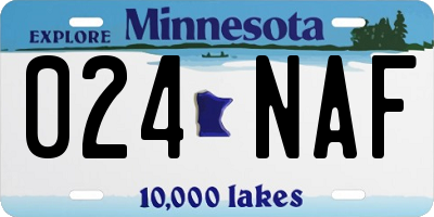 MN license plate 024NAF
