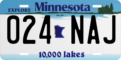 MN license plate 024NAJ