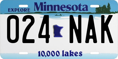MN license plate 024NAK