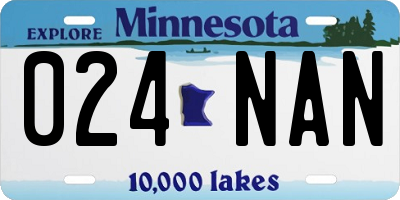 MN license plate 024NAN