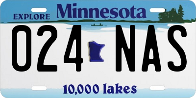 MN license plate 024NAS