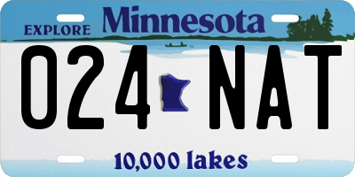 MN license plate 024NAT