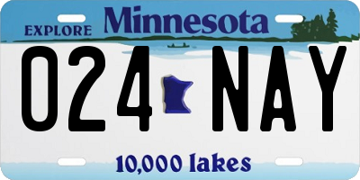 MN license plate 024NAY