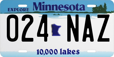MN license plate 024NAZ