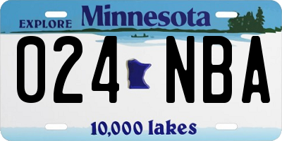MN license plate 024NBA