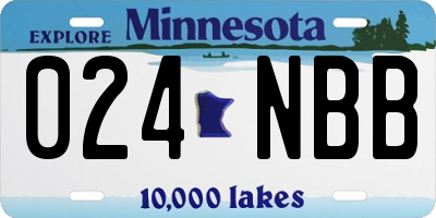 MN license plate 024NBB