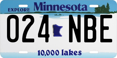 MN license plate 024NBE