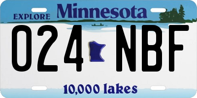 MN license plate 024NBF