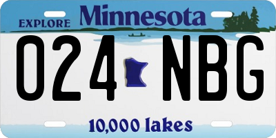 MN license plate 024NBG