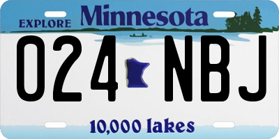 MN license plate 024NBJ