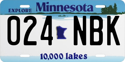 MN license plate 024NBK