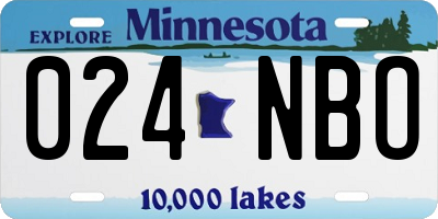 MN license plate 024NBO