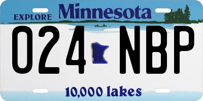 MN license plate 024NBP