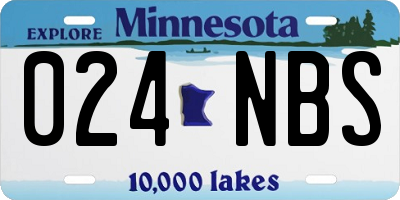 MN license plate 024NBS