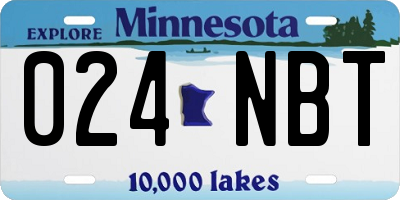 MN license plate 024NBT