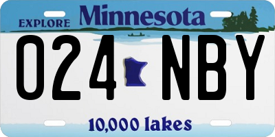 MN license plate 024NBY