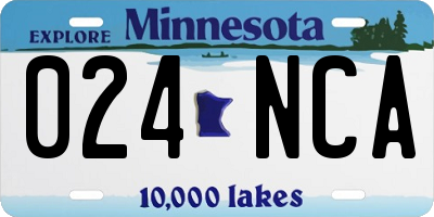 MN license plate 024NCA