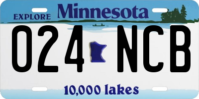 MN license plate 024NCB