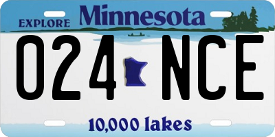 MN license plate 024NCE