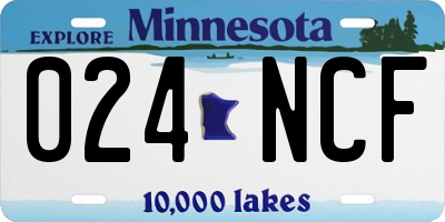MN license plate 024NCF