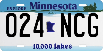 MN license plate 024NCG