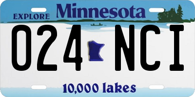 MN license plate 024NCI