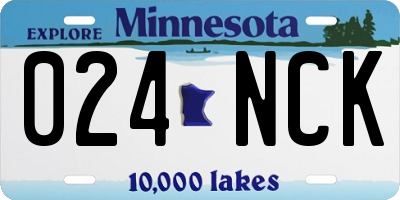 MN license plate 024NCK