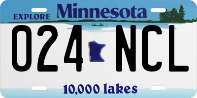 MN license plate 024NCL