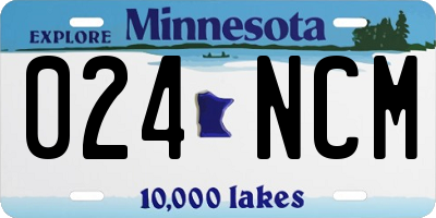 MN license plate 024NCM