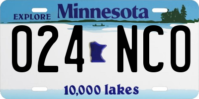 MN license plate 024NCO