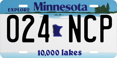 MN license plate 024NCP