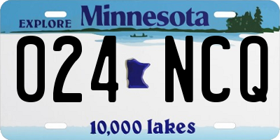 MN license plate 024NCQ