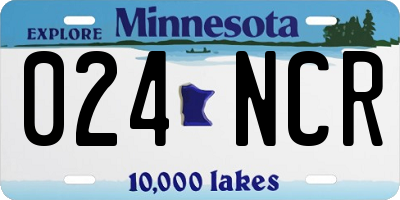 MN license plate 024NCR