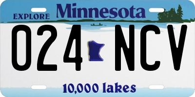 MN license plate 024NCV