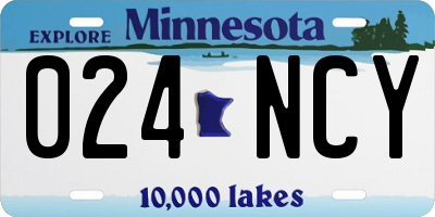 MN license plate 024NCY