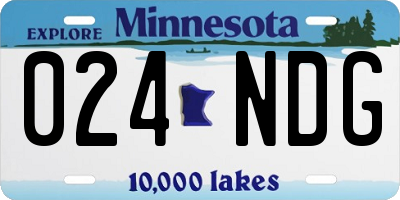 MN license plate 024NDG