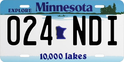 MN license plate 024NDI