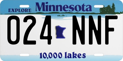 MN license plate 024NNF
